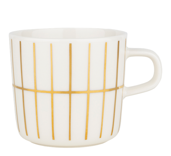 Tiiliskivi kaffekopp 2 dl hvit gull fra Marimekko