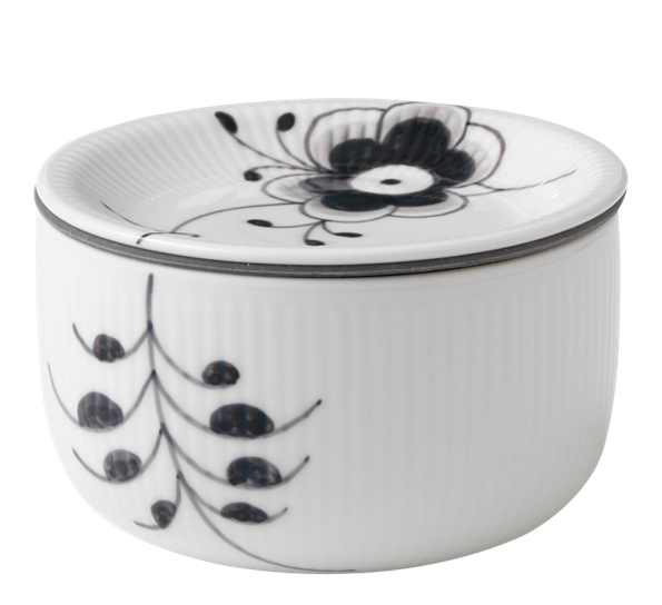 Sort Mega Riflet oppbevaringskrukke 33 cl fra Royal Copenhagen