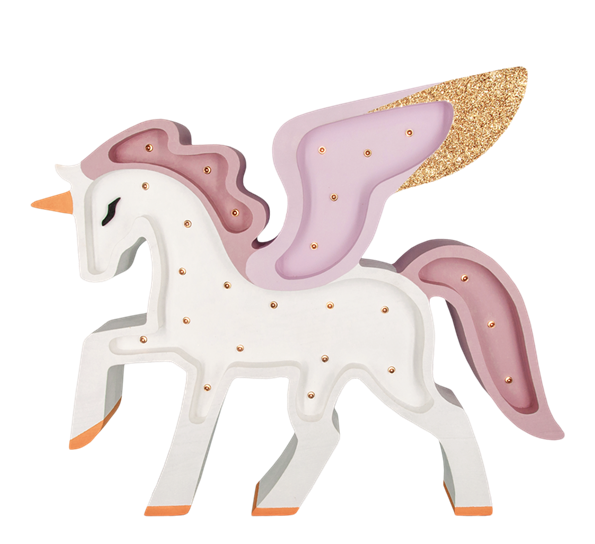 Barnelampe Enhjørning h34 cm rosa fra Lumimi