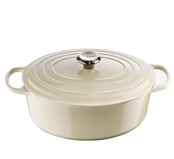 Jerngryte oval 6,3l 31cm pearl fra Le Creuset