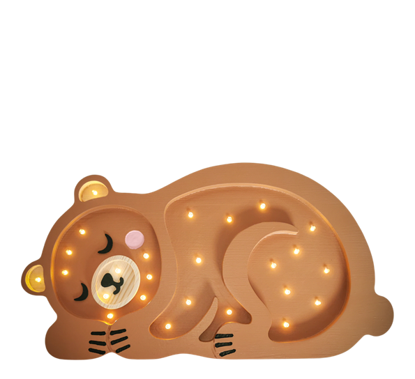 Barnelampe Bjørn bamse h22 cm brun fra Lumimi
