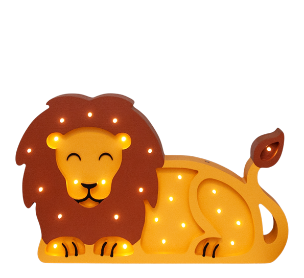 Barnelampe Løve h26 cm gul fra Lumimi