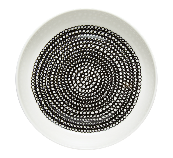 Oiva Räsymatto asjett 20,5 cm hvit sort fra Marimekko