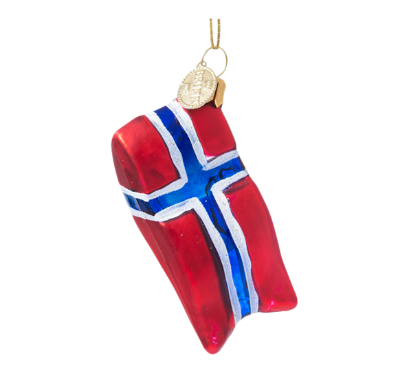 Julekule flagg 7 cm fra Brink Nordic