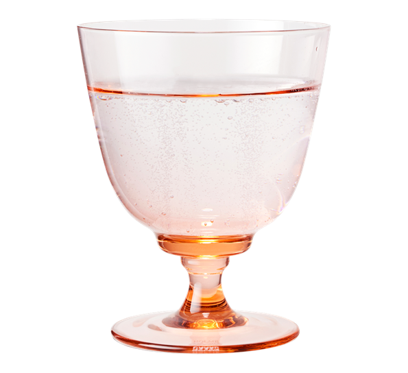 Flow vannglass med stett 35 cl champagne rosa fra Holmegaard