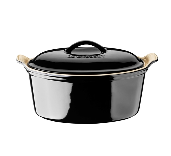 Heritage oval terrin med lokk 20 cm sort fra Le Creuset