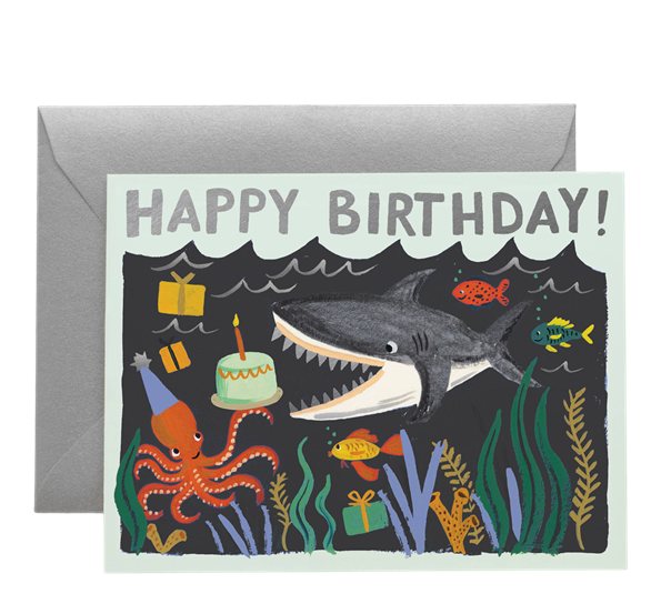 Kort Shark Birthday fra Rifle Paper Co.