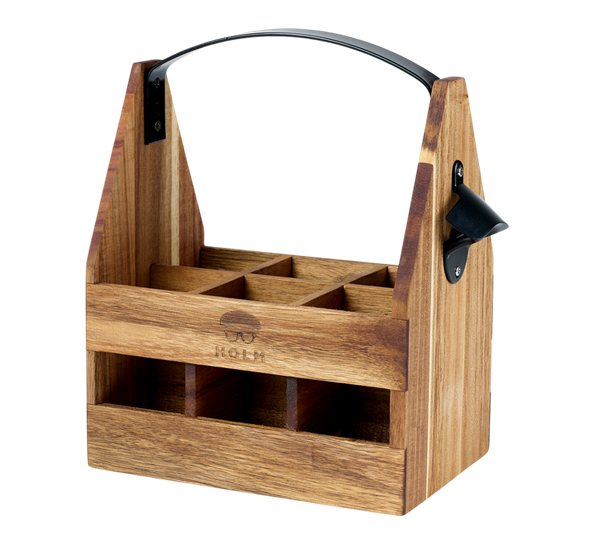 Ølkasse akasietre 23x15x29 cm fra Holm