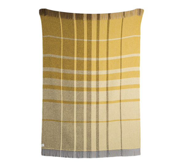 Filos pledd gul 145x220 cm fra Røros Tweed