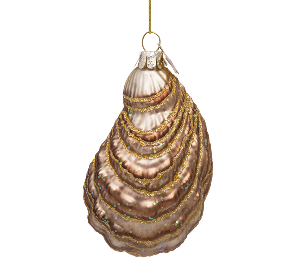 Glassornament østers ecru H10 cm fra Vondels