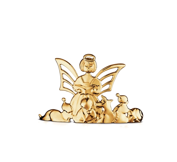 Karen Blixen engel som leser bordpynt forgylt fra Rosendahl