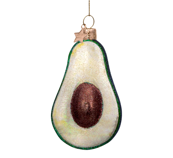 Glassornament avokado grønn H9 cm fra Vondels