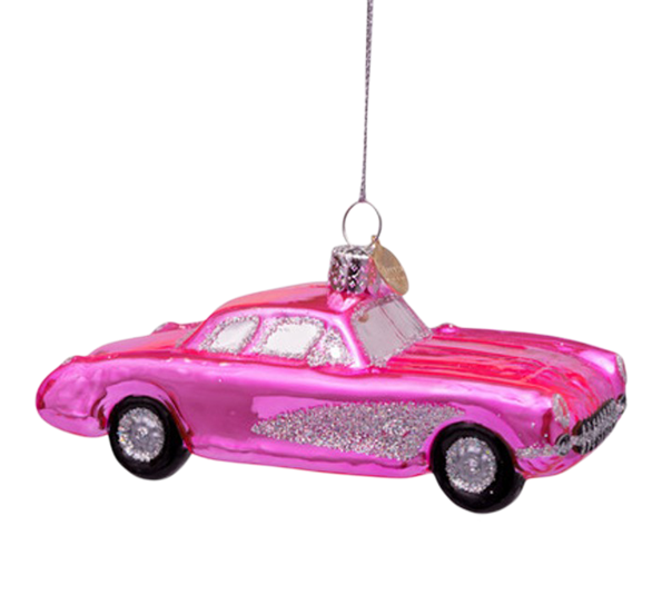 Glassornament bil rosa H4 cm fra Vondels