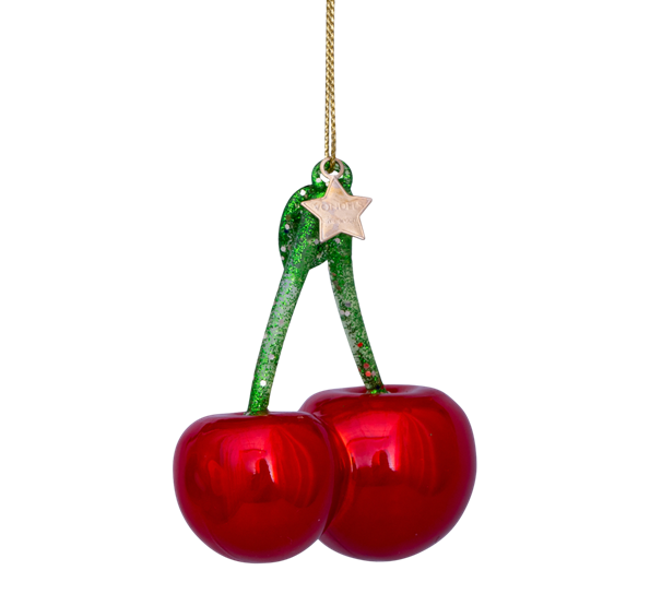 Glassornament kirsebær røde H8 cm fra Vondels