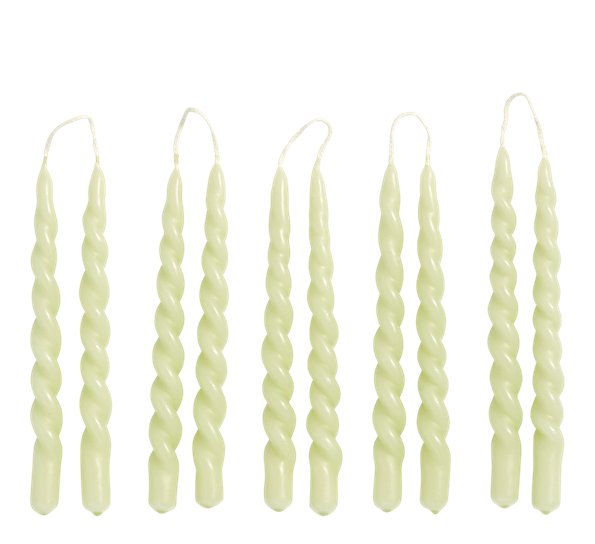 Mini Swirl stearinlys 10-pk lys grønn fra HAY