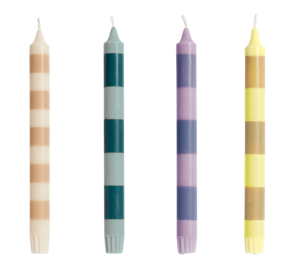 Stripe stearinlys 4-pk douce fra HAY