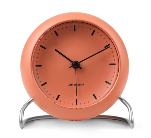 City Hall vekkerklokke pale orange ø11cm fra Arne Jacobsen klokker