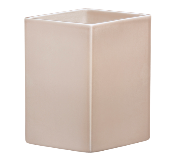 Ruutu keramisk vase 22,5 cm beige fra Iittala