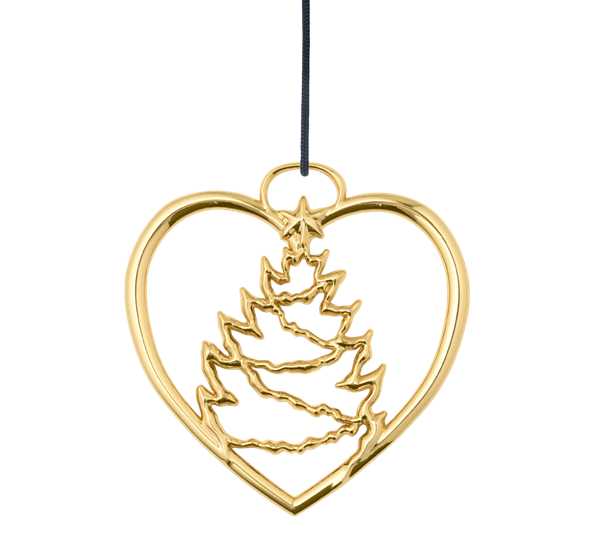 Karen Blixen juletre i hjerte h7,5 forgylt fra Rosendahl