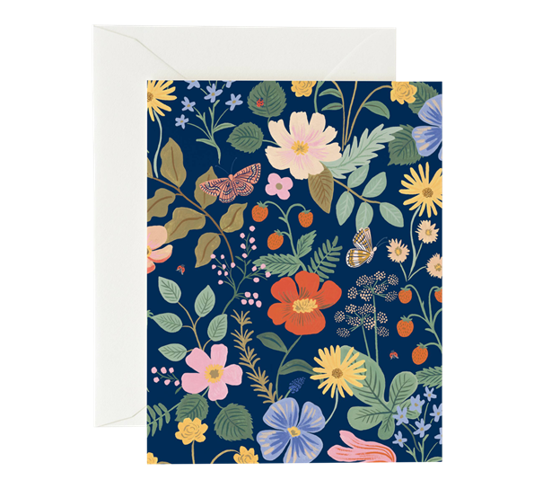 Kort Strawberry Fields Navy fra Rifle Paper Co.