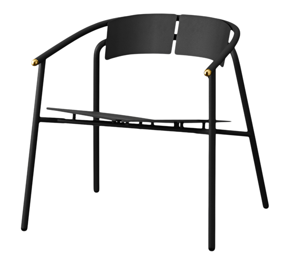 Novo lounge stol med armlen sort gull H72 cm fra AYTM