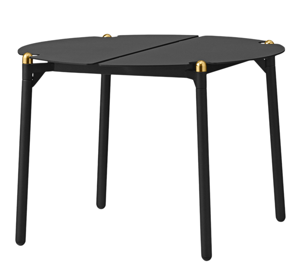 Novo lounge bord rundt sort gull ø50 x H35 cm fra AYTM