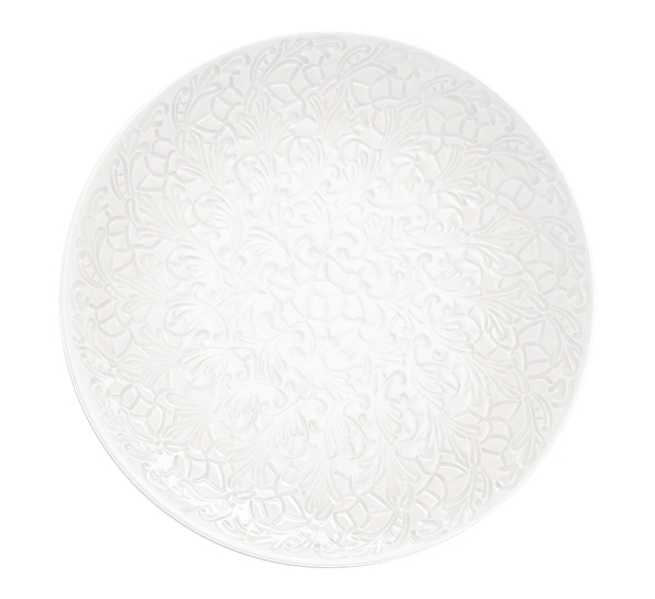 Lace serveringsfat 34 cm hvit fra Mateus