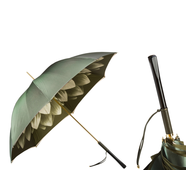 Paraply lang georginer grønn fra Pasotti Ombrelli