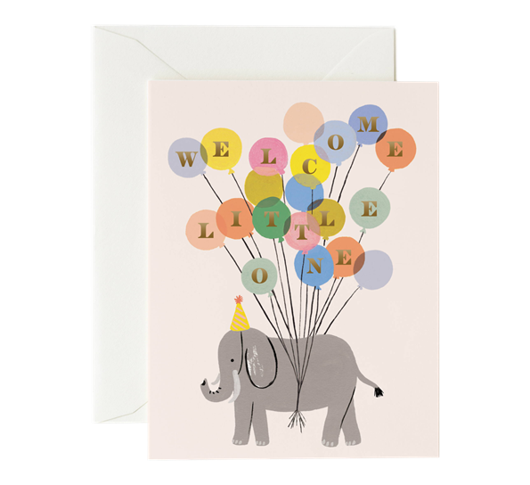<p>Kort Welcome elephant&nbsp;fra Rifle Paper Co.</p>
