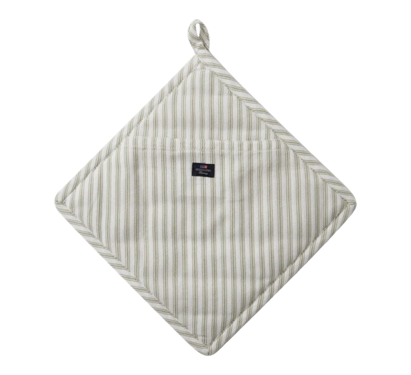 <p>Icons herringbone gryteklut&nbsp;striper sage hvit Lexington</p>
