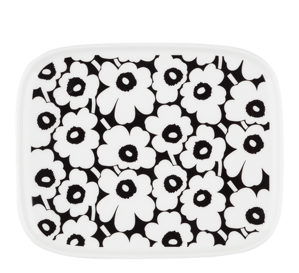 Oiva pikku unikko 60th asjett 15x12 cm sort hvit fra Marimekko
