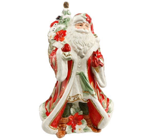 Julenisse rød med gavesekk på ryggen 26 cm fra Goebel