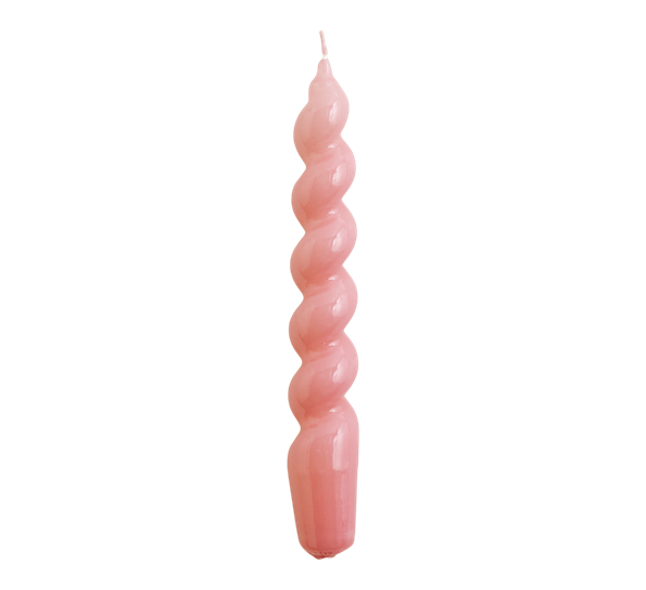 Spiral Candle lys 19 cm mørk rose fra HAY