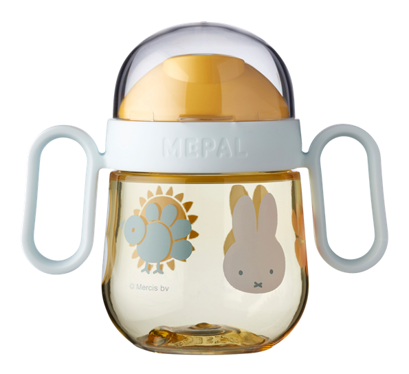 Mio babykopp med håndtak dryppfri gul fra Mepal