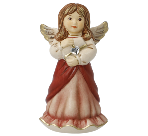 Bordeaux engel Letter to Baby Jesus med Swarovski®-krystall 8,5 cm fra Goebel