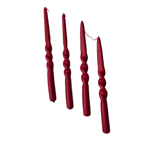 Christmas Twist lys 4-pk rød 2,2x30 cm fra Humdakin