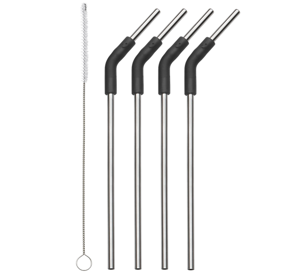 Sugerør stål 4-pk med børste fra S`well