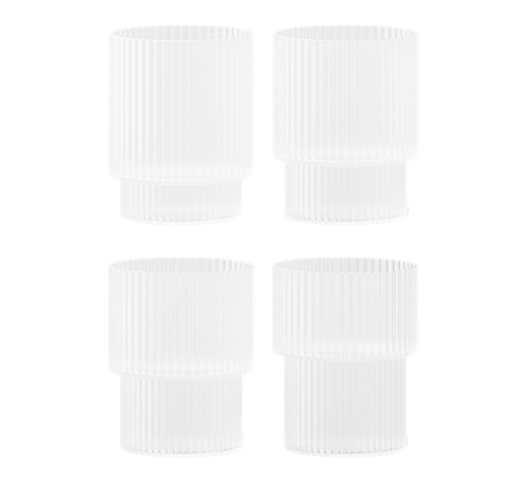 Ripple frostet drikkeglass 4-pk fra Ferm Living