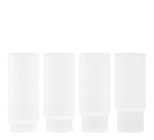Ripple frostet longdrinkglass 4-pk fra Ferm Living