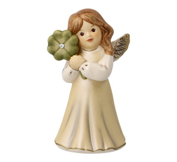 Champagne engel Good Luck med Swarovski®-krystall 9 cm fra Goebel