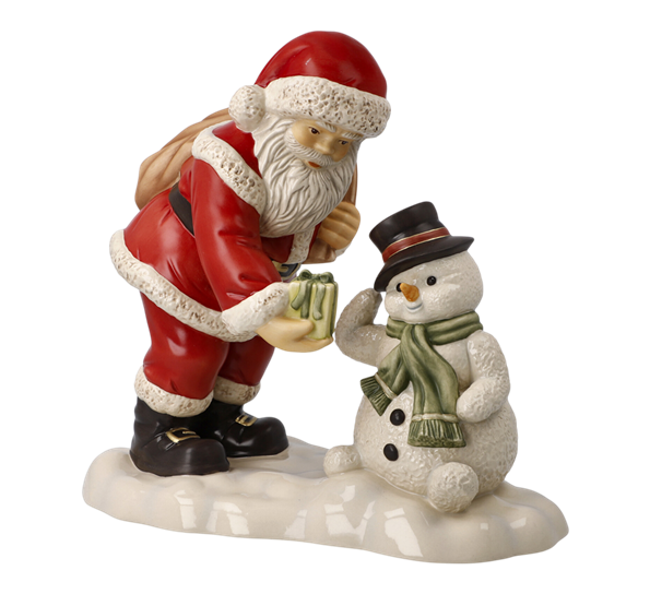 Julenisse og snømann Merry Christmas Little Frosty 22 cm fra Goebel