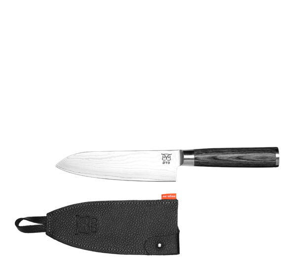 Skarvet santoku kokkekniv 16,5 cm grå fra Øyo