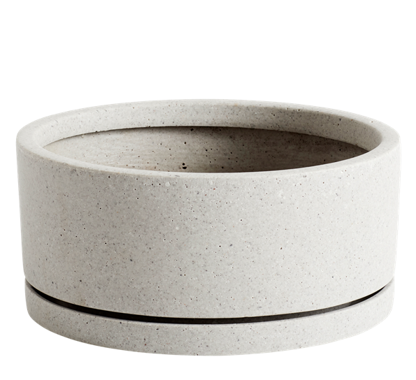 Plant pot krukke med fat XL grå fra HAY