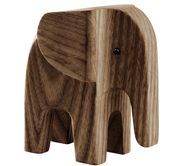 Elefant røkt ask 11 cm fra Novoform