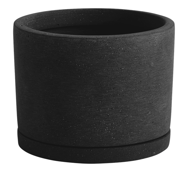 Plant pot krukke med fat L sort fra HAY