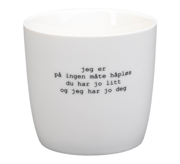 Krus Jeg er på ingen måte håpløs 30 cl hvit fra Sögne Home