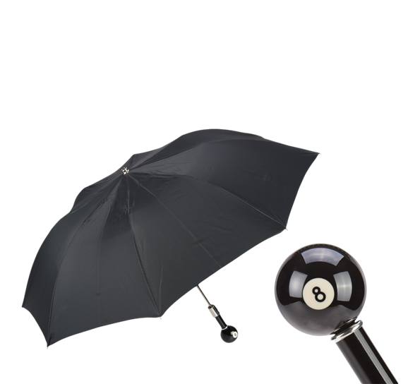 Paraply kort med biljardkule sort Pasotti Ombrelli