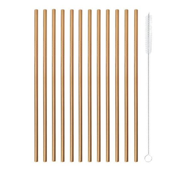 Metallsugerør 12 pk med børste 21,5 cm stål kobber fra Paderno