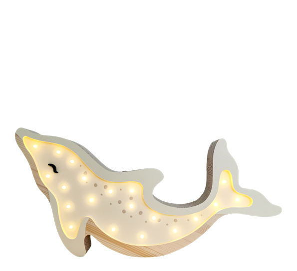 Barnelampe Delfin Kremfarge 22x44 cm fra Lumimi