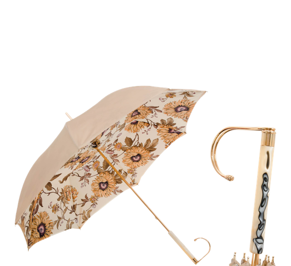 Paraply lang Solsikker beige fra Pasotti Ombrelli